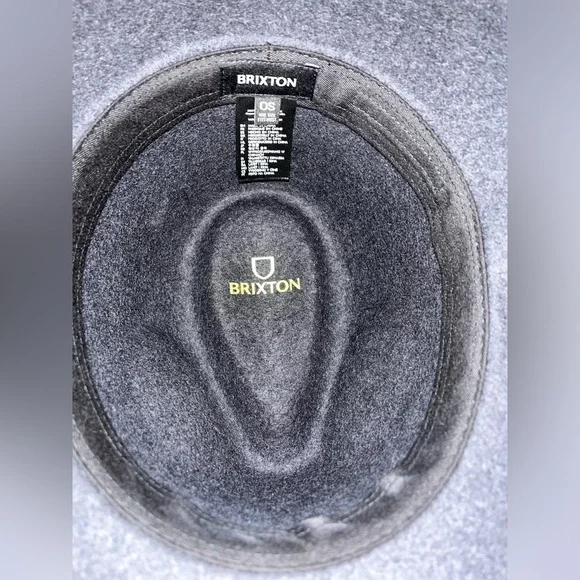BRIXTON DARK GREY FEDORA HAT - Picture 6 of 8